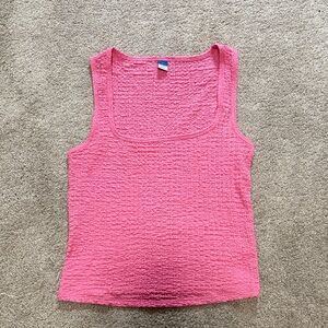 Old Navy Vibrant Pink Textured Tank Top